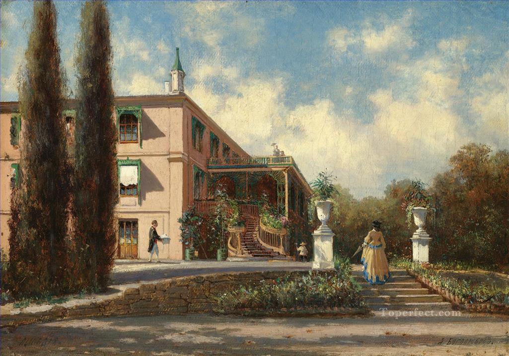 VIEW OF THE GRAND PALACE LIVADIA Alexey Bogolyubov garden Oil Paintings